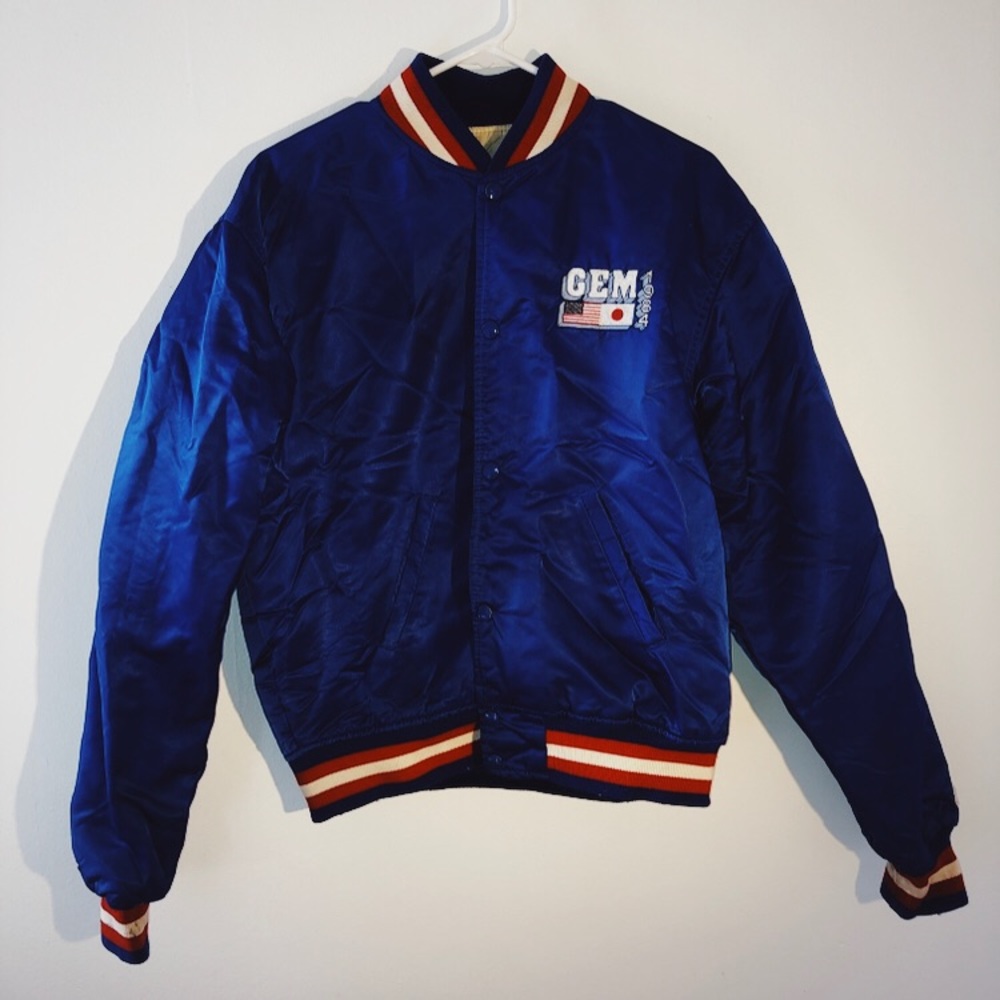 Blue Vintage Bomber Jacket